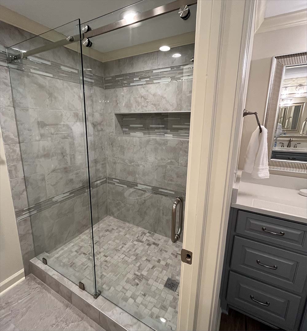 Master bedroom includes a separate shower.