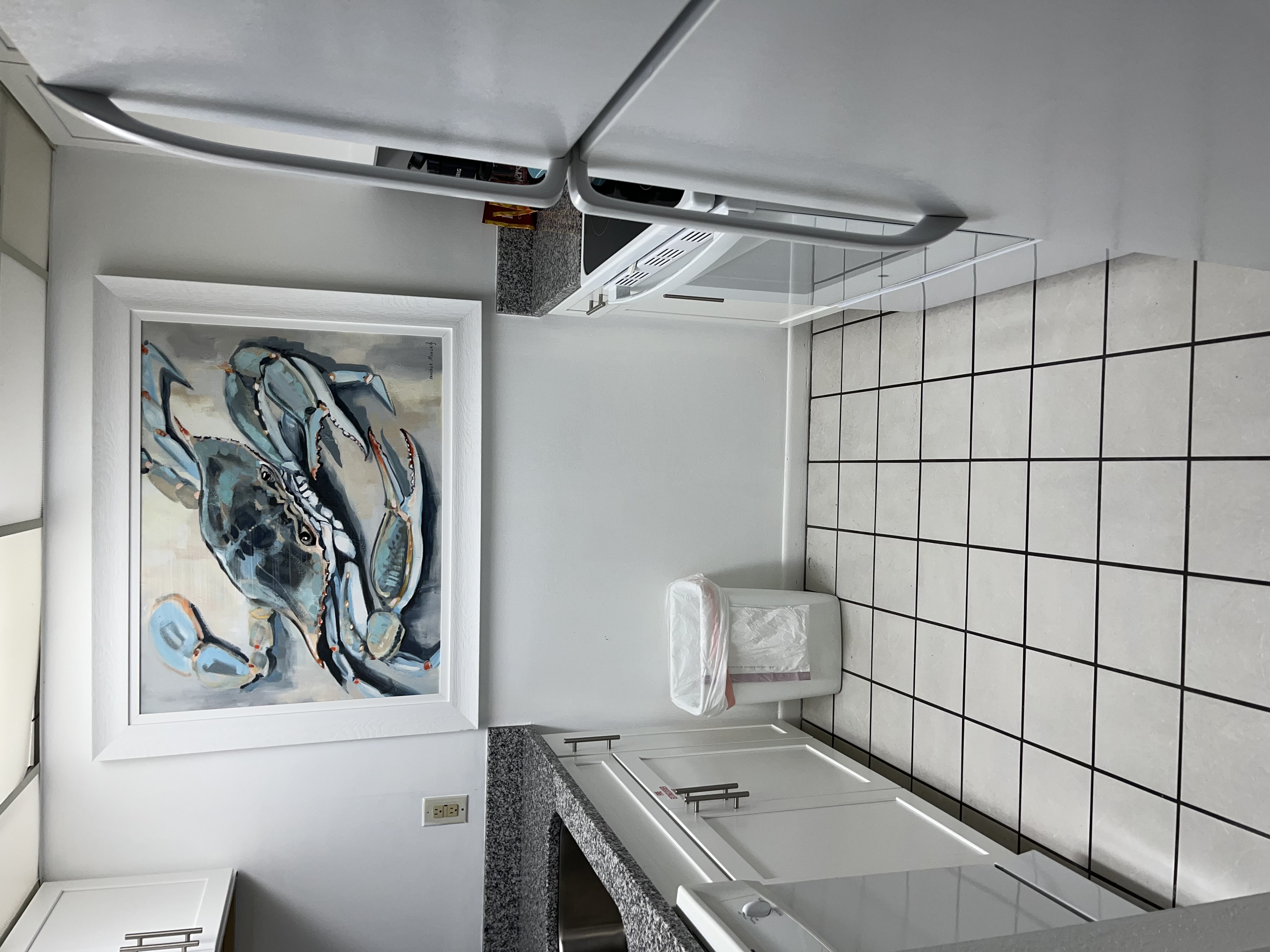 The 2nd bathroom features a large step in shower and vanity with decorator faucets.