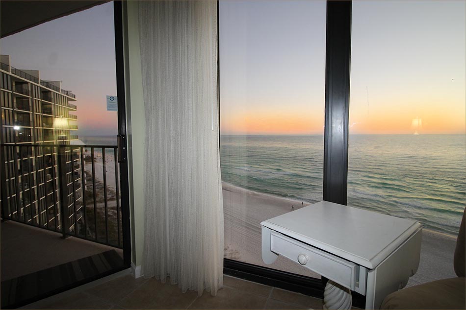Master bedroom with panoramic vistas of the Gulf.