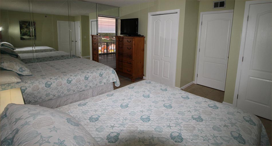 Guest room includes 2 queen beds private bathroom and flat screen TV!