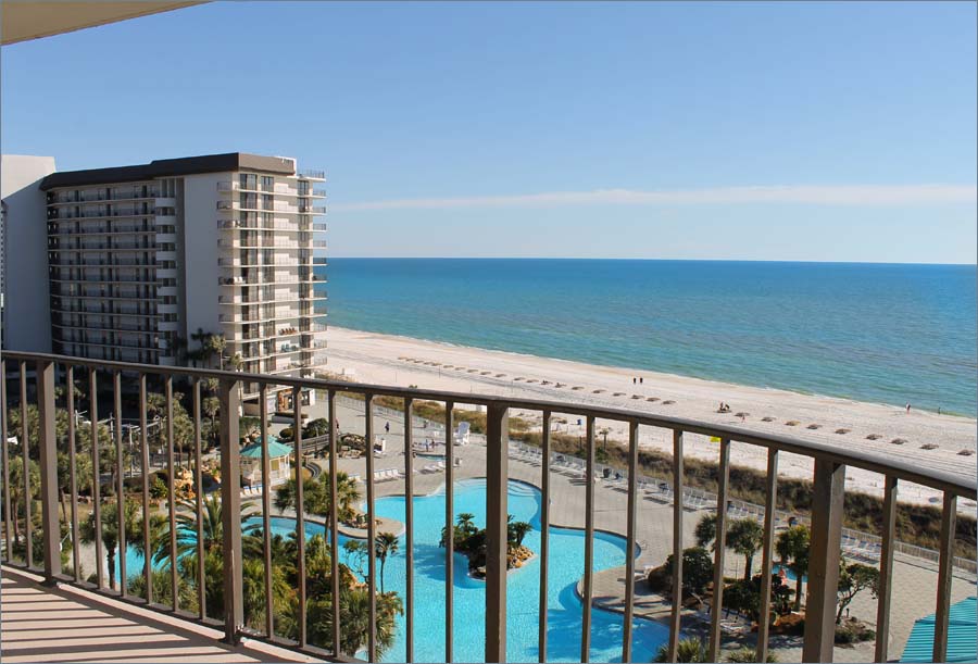 Private access to the large wrap balcony, overlooking the soft sand beaches of Panama City.