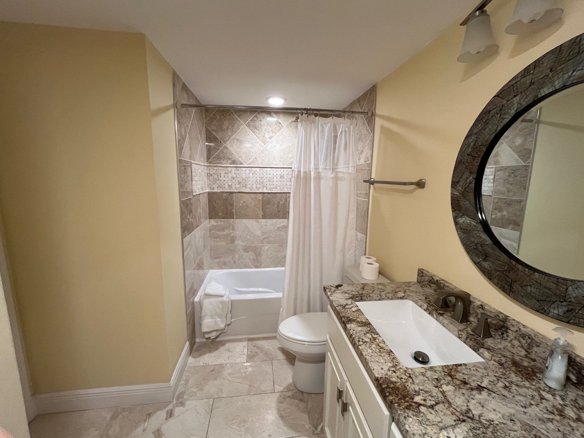 Guest room includes 1 queen bed private bathroom large flat screen TV!