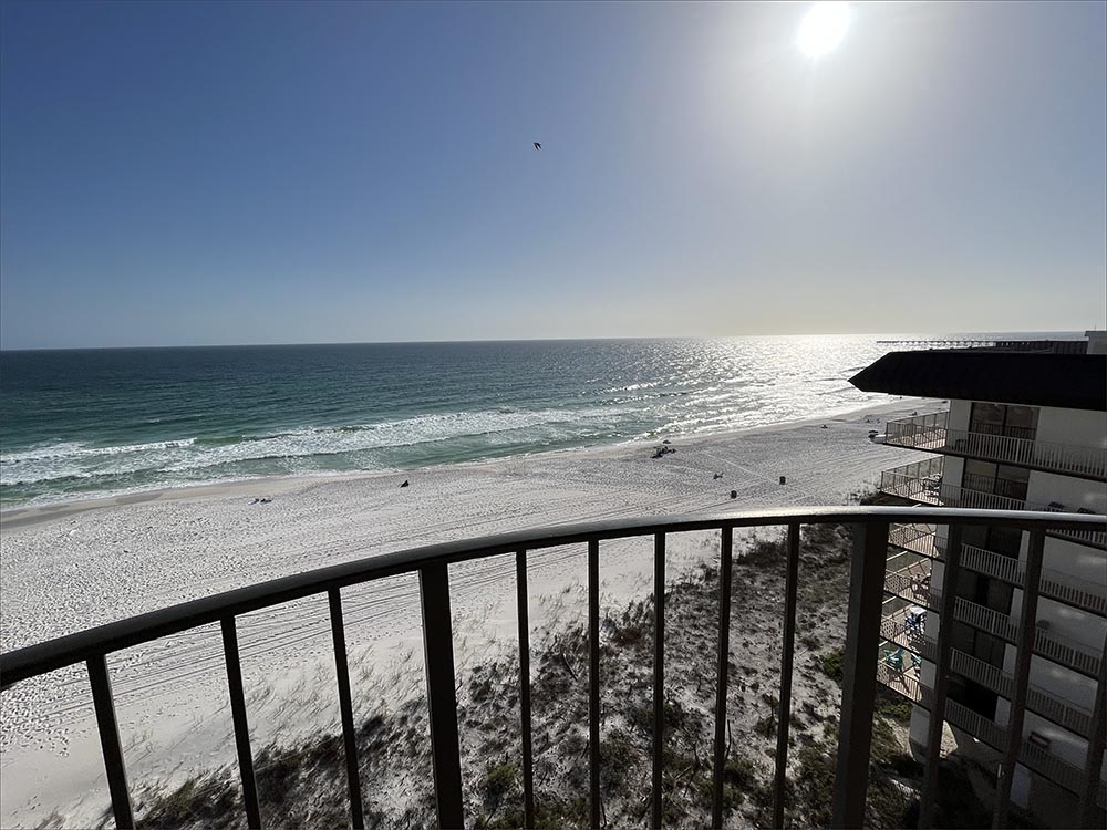 Private access to the large wrap balcony, overlooking the soft sand beaches of Panama City.