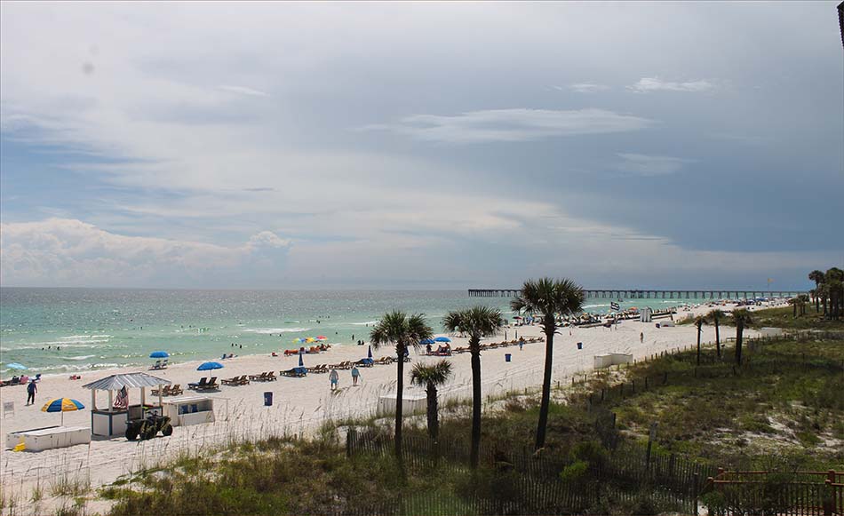 Up and down the Gulf of Mexico... sugar white sands, unbelievable views from wrap around corner unit private balcony.