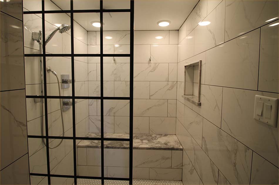 Brand new shower in the Master Bath en-suite bathroom.
