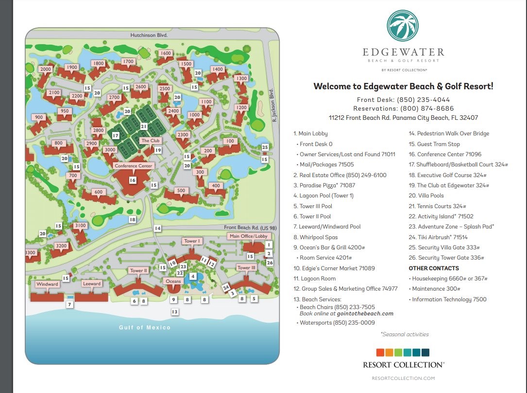 Map of Edgewater Beach Resort 